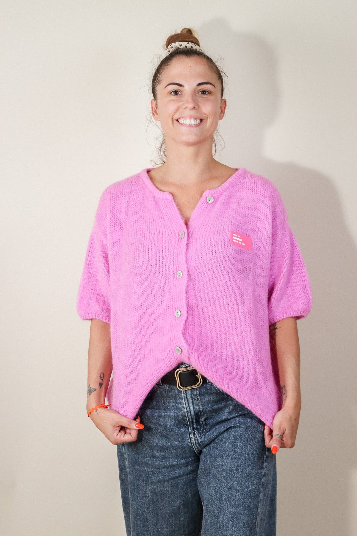 GILET "DRESS FOR YOURSELF" MANCHES COURTES - ROSE Le Vestiaire de Charline