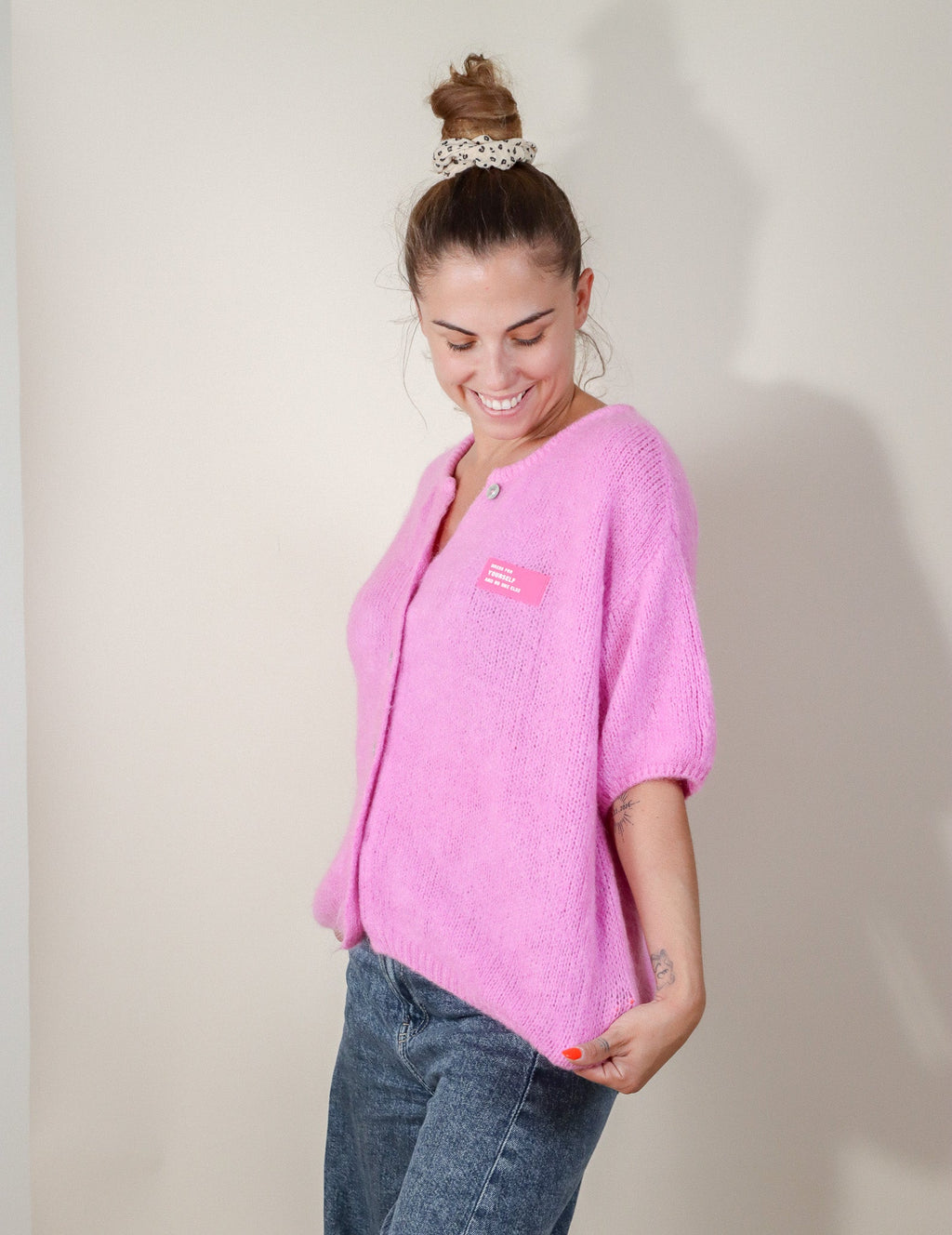 GILET "DRESS FOR YOURSELF" MANCHES COURTES - ROSE Le Vestiaire de Charline