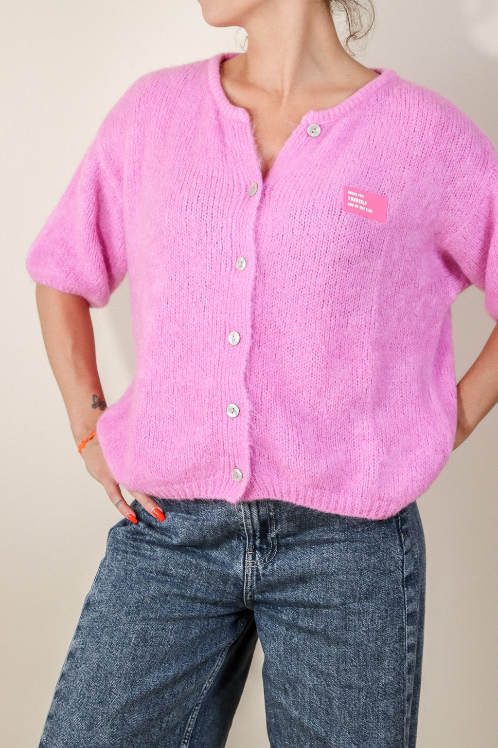 GILET "DRESS FOR YOURSELF" MANCHES COURTES - ROSE Le Vestiaire de Charline