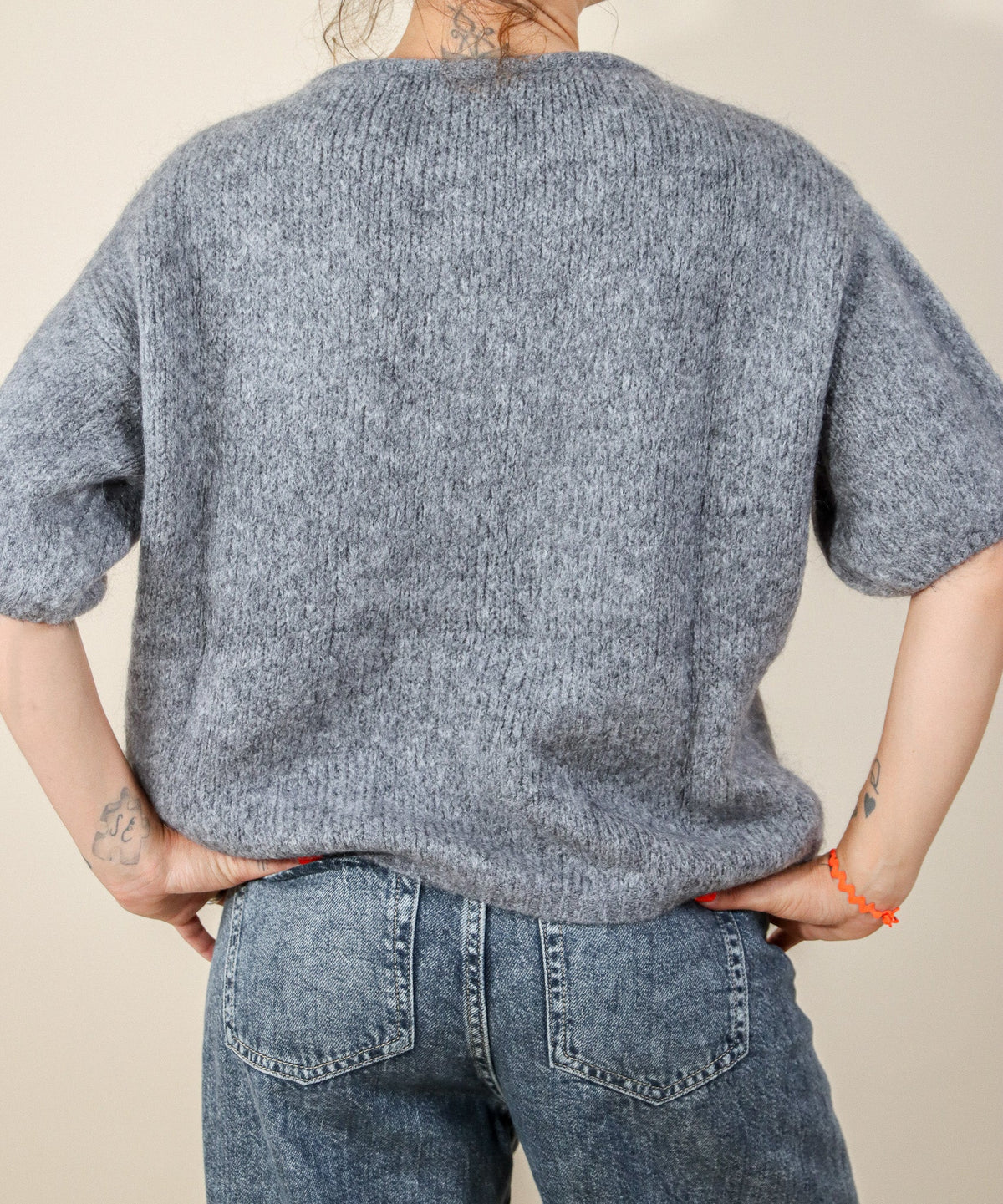 GILET "DRESS FOR YOURSELF" MANCHES COURTES - GRIS Le Vestiaire de Charline