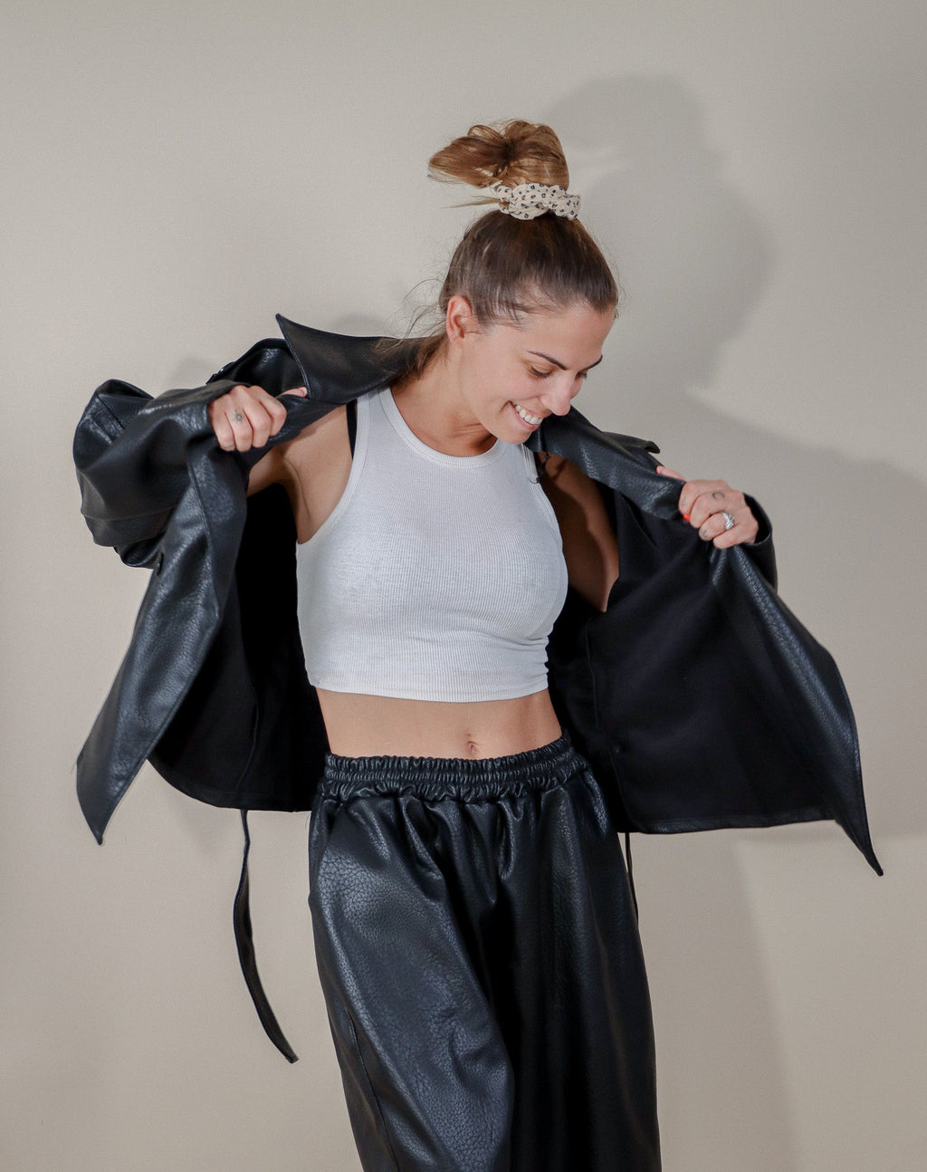VESTE SIMILICUIR - NOIR Le Vestiaire de Charline