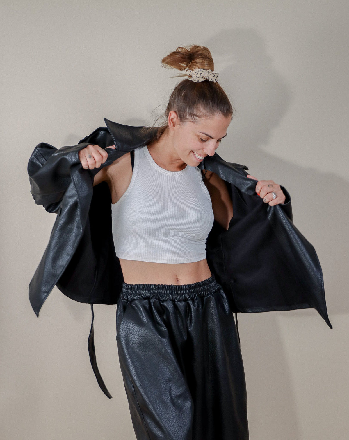 VESTE SIMILICUIR - NOIR Le Vestiaire de Charline