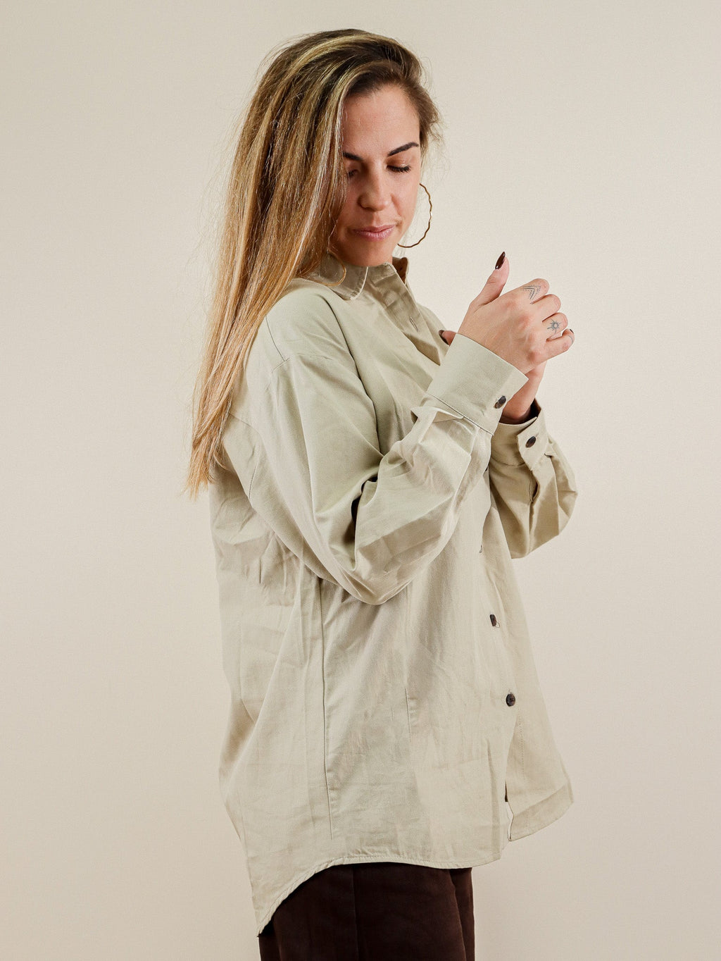CHEMISE TAUPE 100% COTON&nbsp; Le Vestiaire de Charline