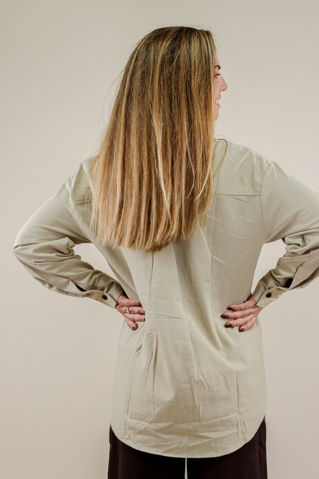 CHEMISE TAUPE 100% COTON&nbsp; Le Vestiaire de Charline