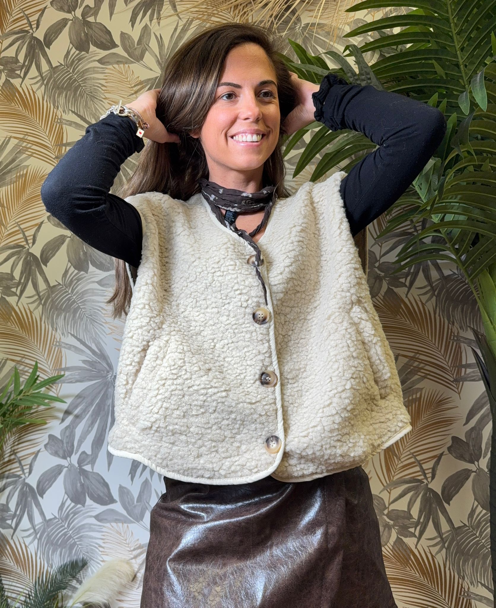 Gilet Eden – effet mouton écru - Le Vestiaire de Charline