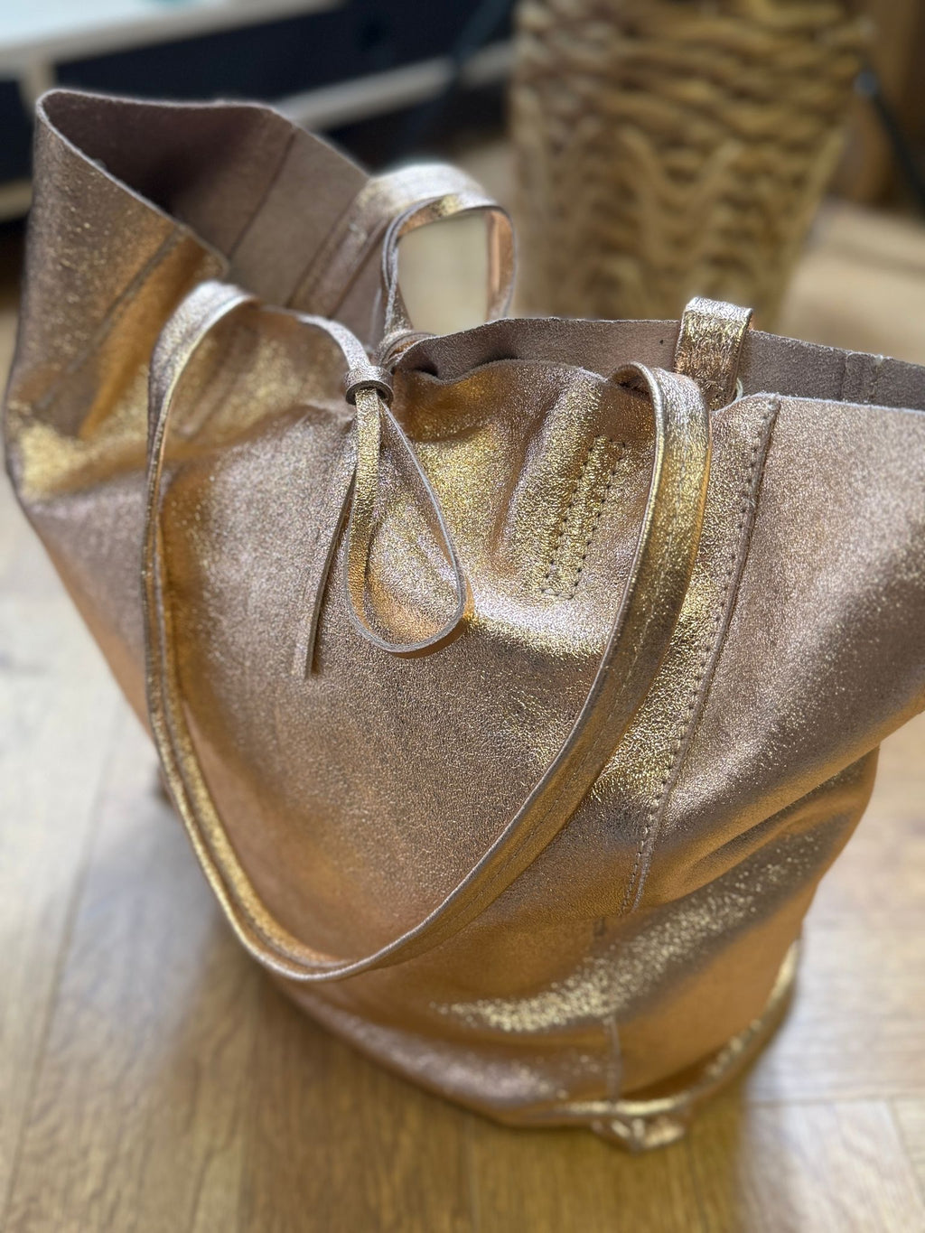 Cabas “Golden Rose” en cuir Le Vestiaire de Charline