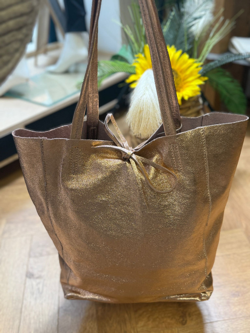 Cabas “Golden Rose” en cuir Le Vestiaire de Charline