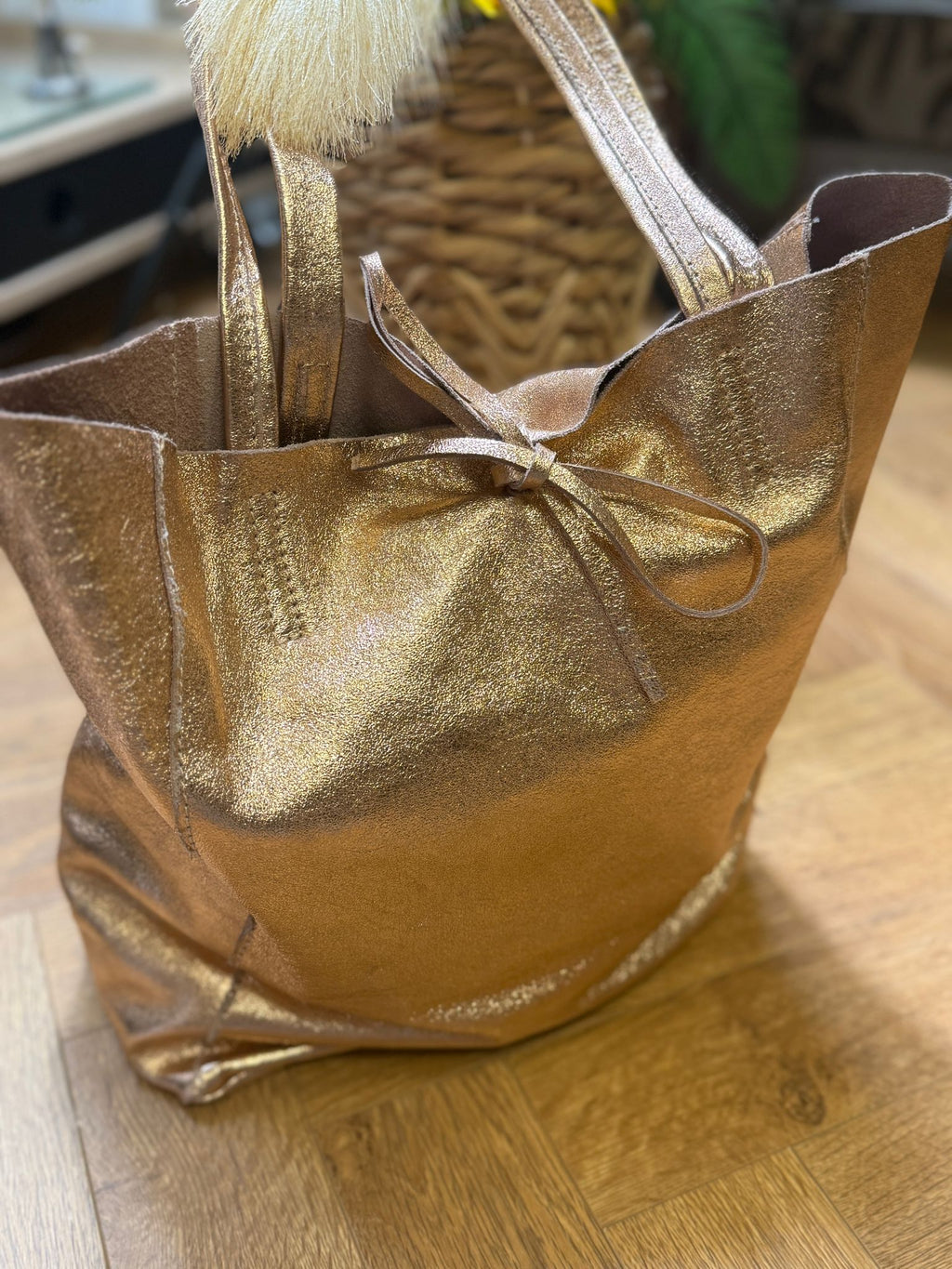 Cabas “Golden Rose” en cuir Le Vestiaire de Charline