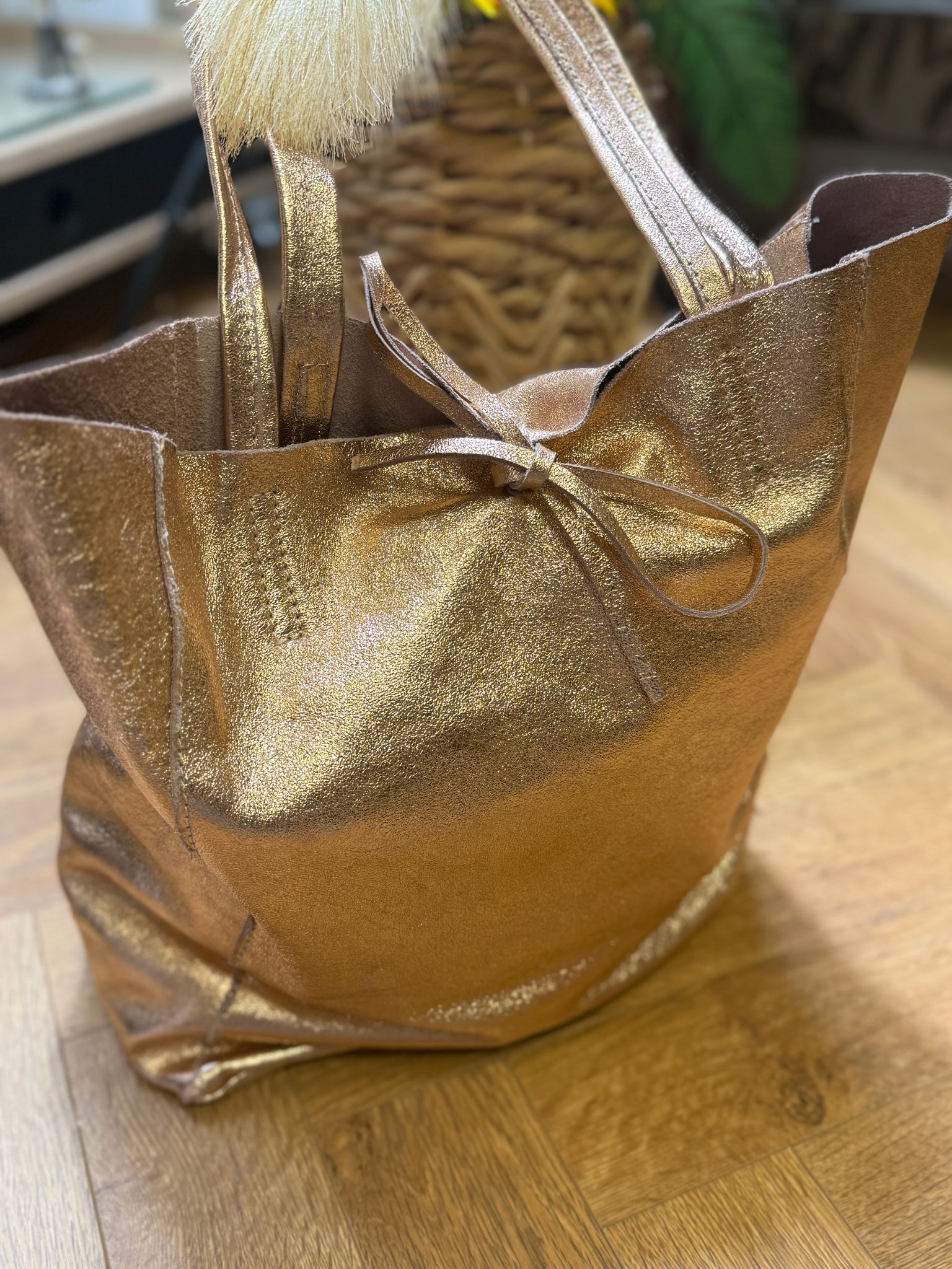 Cabas “Golden Rose” en cuir Le Vestiaire de Charline