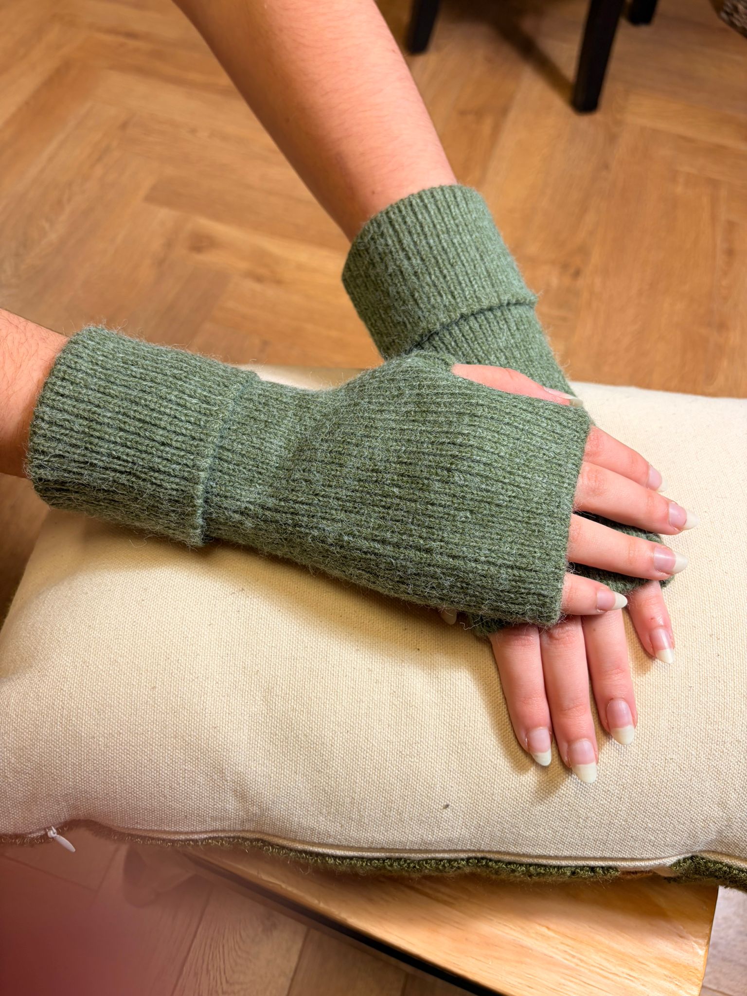 Mitaines en maille Vert – Douces et confortables Le Vestiaire de Charline