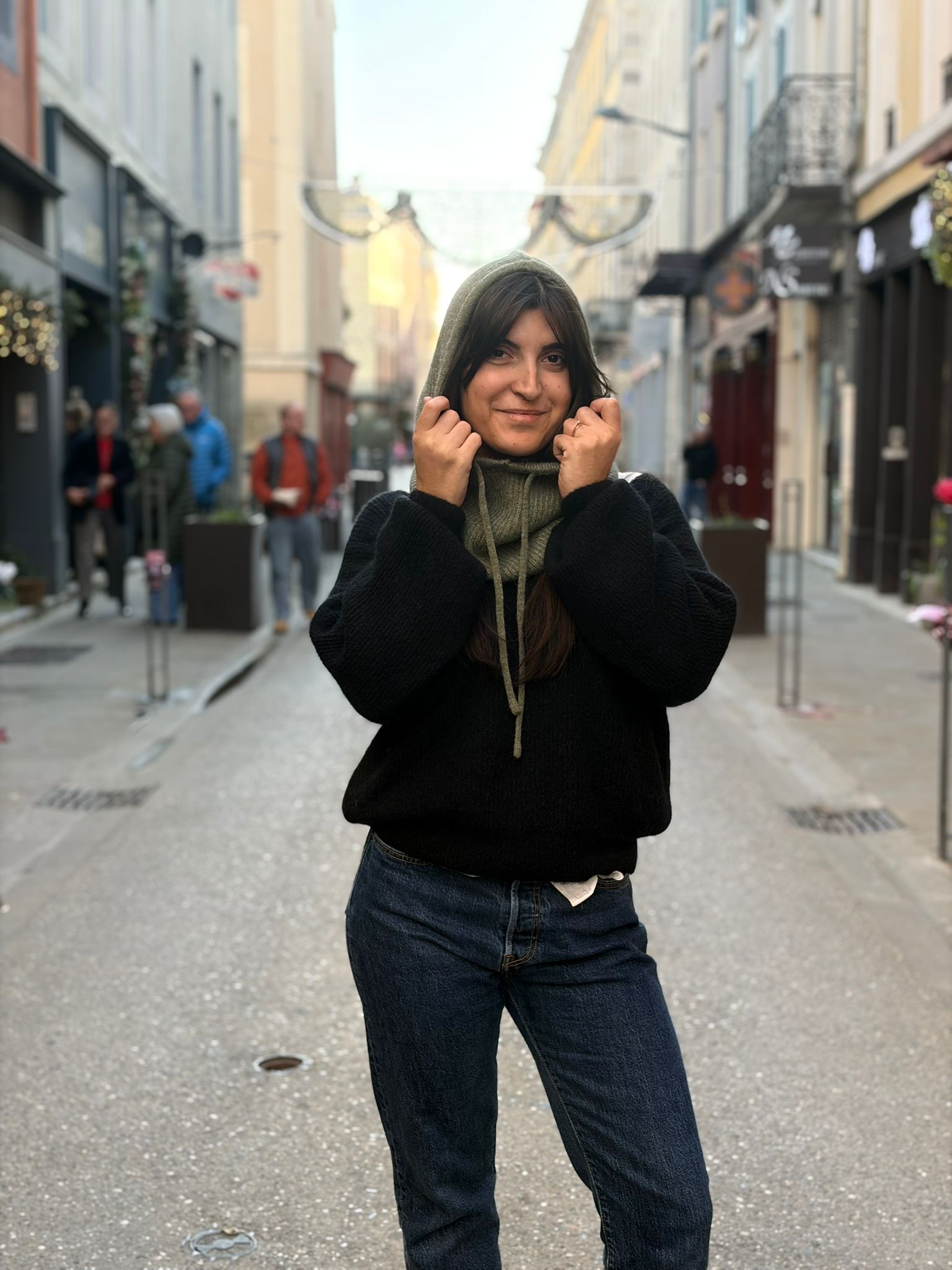 Cagoule vert en maille – Chaude et ultra confortable Le Vestiaire de Charline