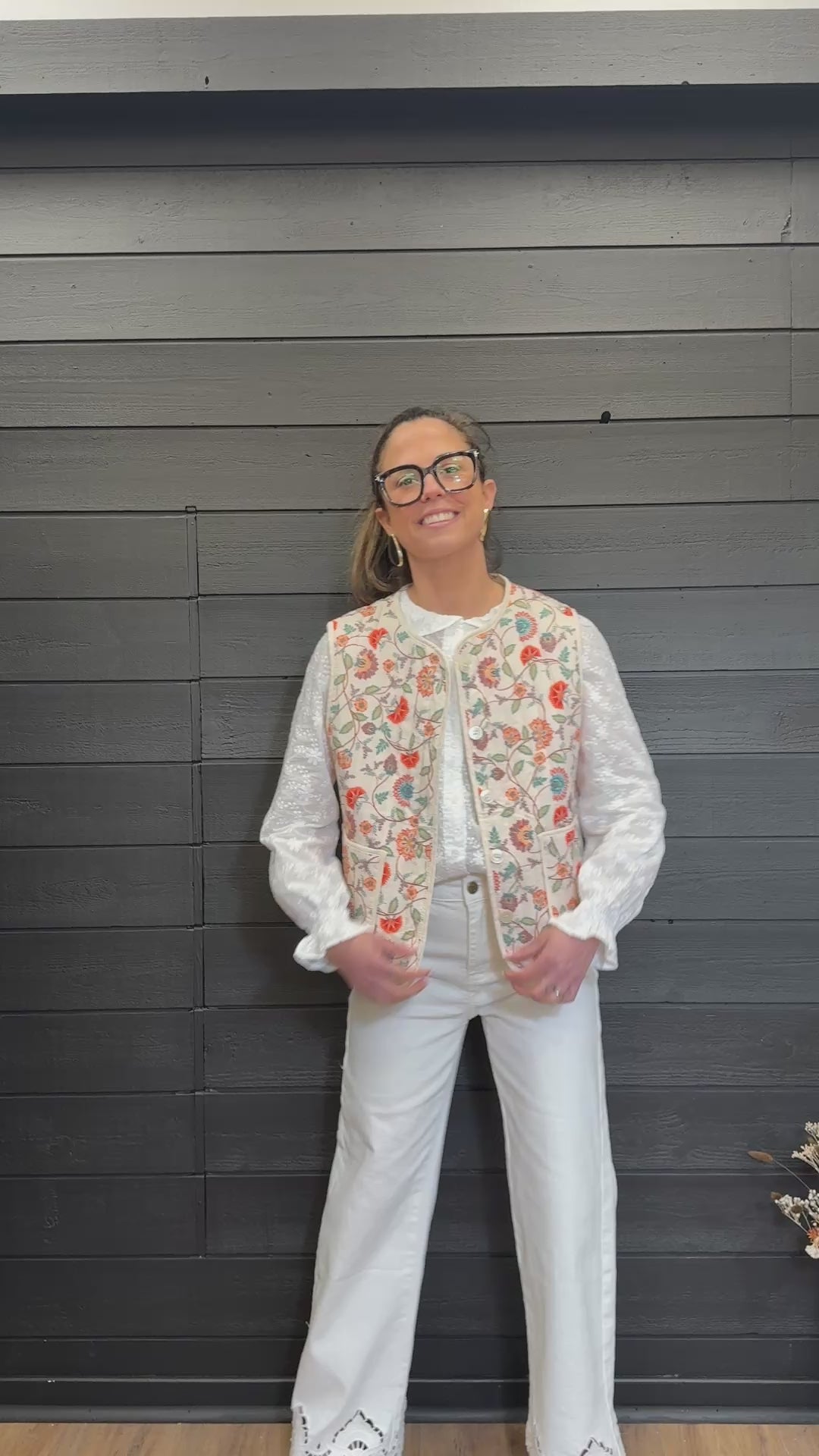 Veste sans manches fleurie femme – Gilet matelassé bohème chic