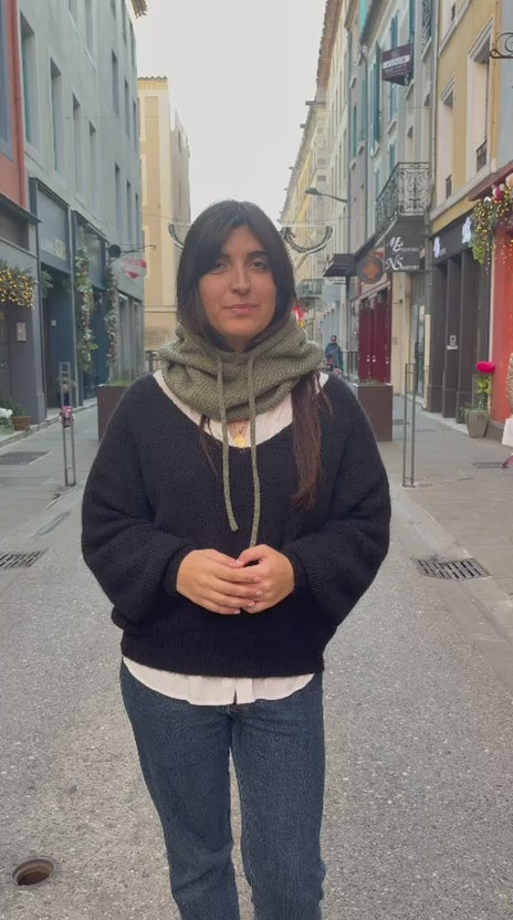 Cagoule vert en maille – Chaude et ultra confortable